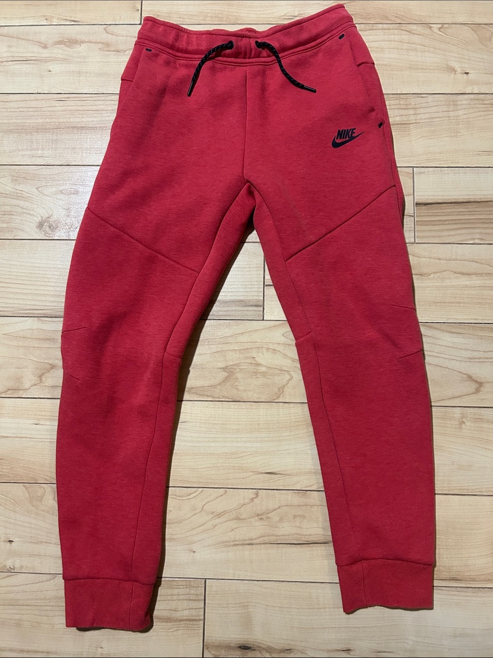 Nike Kids Red Jogger Sweatpants with Black Logo